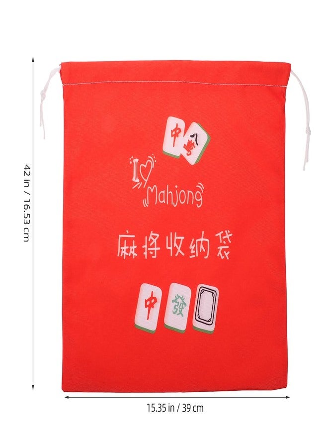 UTHCLO Mahjong Storage Bag Drawstring Oxford Fabric Lightweight Organizer Holder for Mahjong Tiles Portable Protective Pouch for Game Night and Tournaments - Image 2
